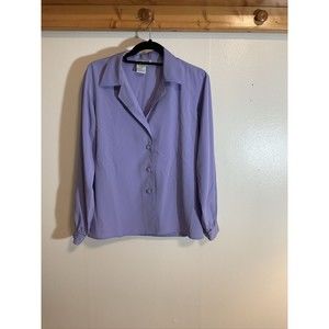 Regina Porter Women’s 8 Purple Polyester Button Blouse